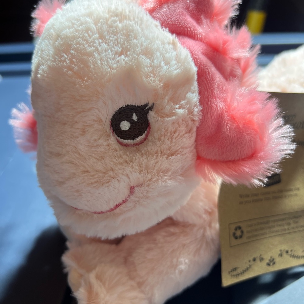 Adorable Pink and Cream Axolotl Stuffed Animal